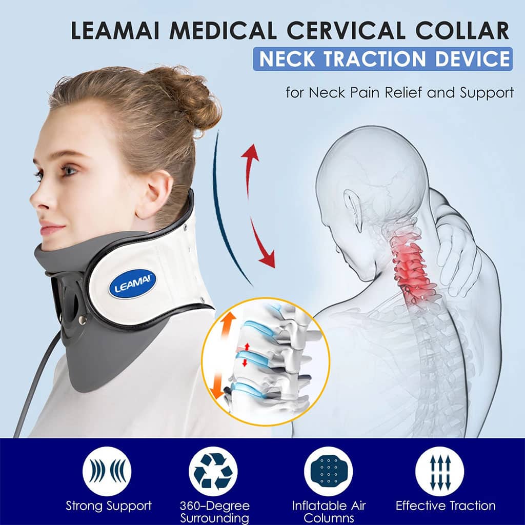 STARICARE Civière de cou gonflable et rétracteur de traction cervicale avec pompe – أداة تصحيح وضعية العنق - Divers - صورة 4