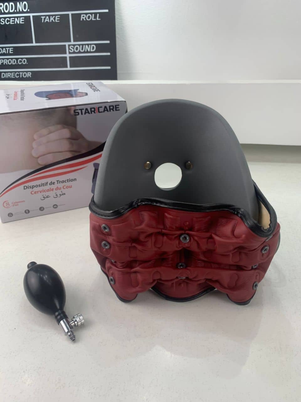 STARICARE Civière de cou gonflable et rétracteur de traction cervicale avec pompe – أداة تصحيح وضعية العنق - Divers - صورة 11