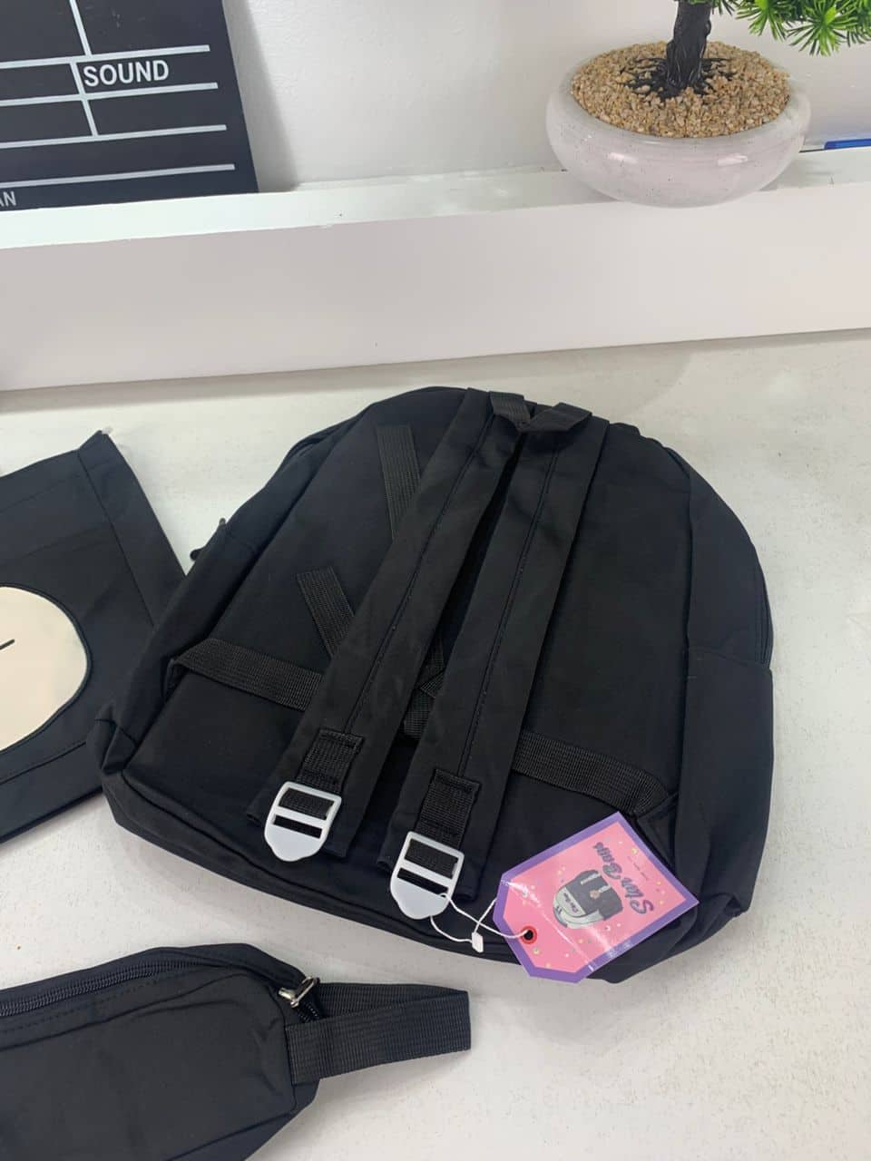 Ensemble de Sacs Snorlax 3Pcs Design Kawaii Noir – حقيبة مدرسية 3 قطع لون أسود - Sac à dos et Mode - صورة 7