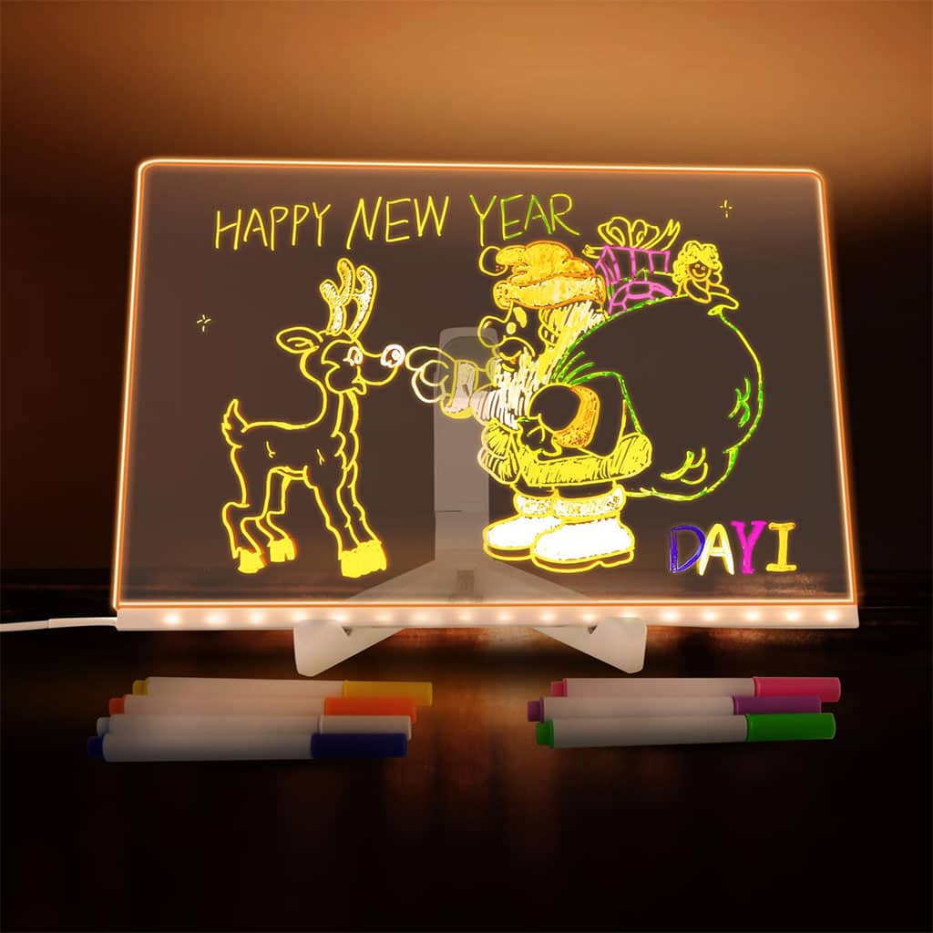 Tableau à Dessin LED coloré avec 4 stylos 30x20cm – لوحة مضيئة للرسم والتلوين - Maternité - صورة 4