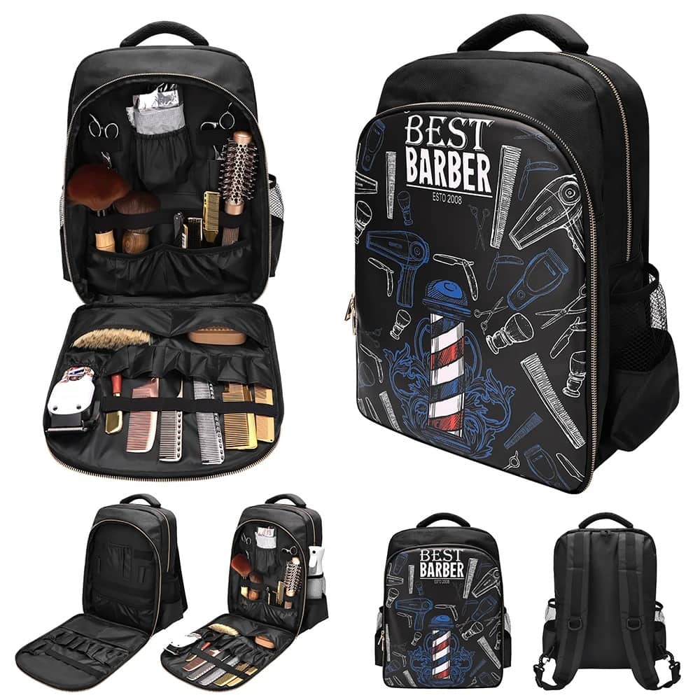 Sac à dos Coiffeur avec des Support pour Tondeuses et Outils Professionnels – حقيبة اغراض الحلاق - Divers - صورة 3