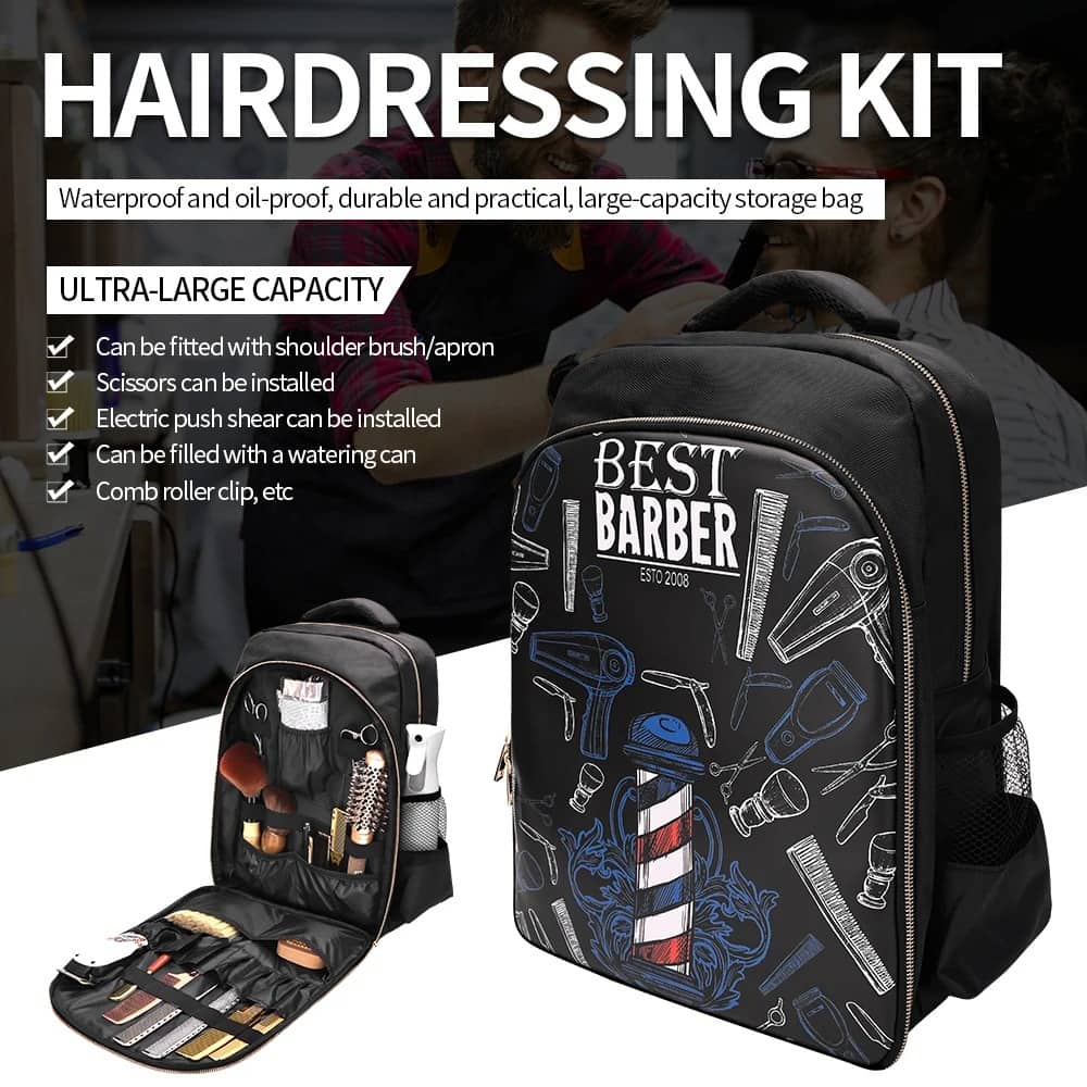 Sac à dos Coiffeur avec des Support pour Tondeuses et Outils Professionnels – حقيبة اغراض الحلاق - Divers - صورة 4