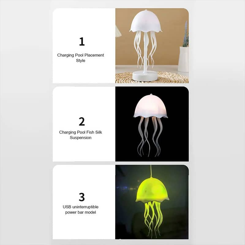 Lampe méduse RVB rechargeable avec capteur tactile et pieds dansants – مصباح ديكور على شكل قنديل - Décoration - صورة 6