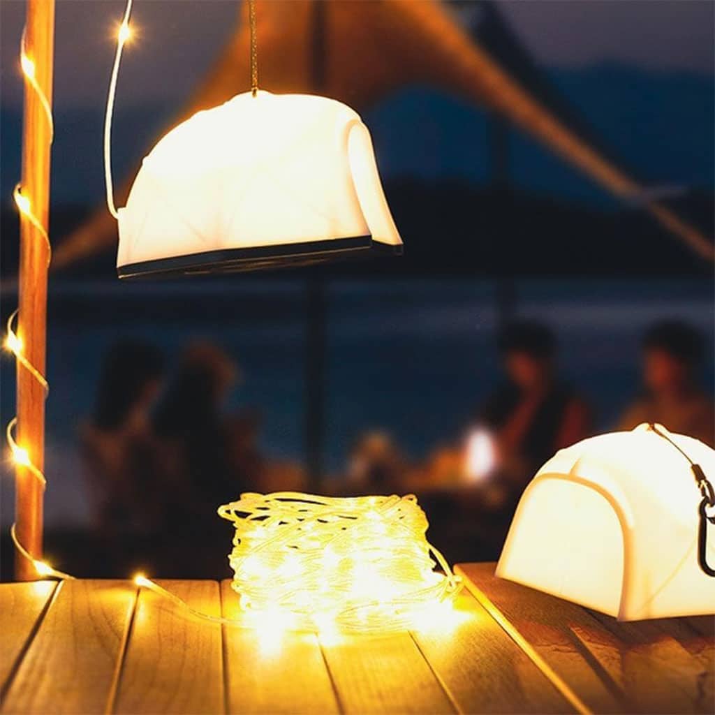Guirlande lumineuse LED en forme de tente portable rechargeable pour camping – مصباح تخييم على شكل خيمة - Camping et Randonnée - صورة 2