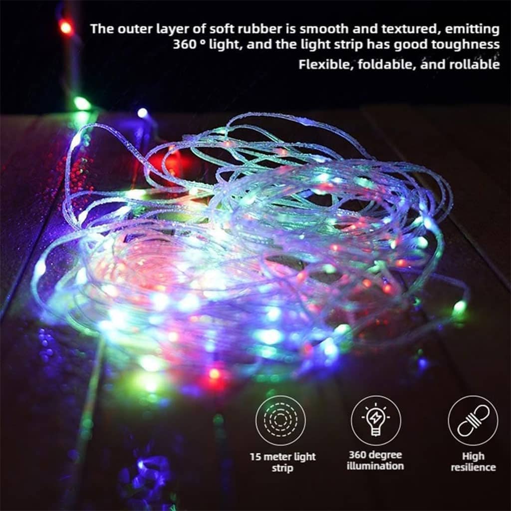 Guirlande lumineuse LED en forme de tente portable rechargeable pour camping – مصباح تخييم على شكل خيمة - Camping et Randonnée - صورة 5