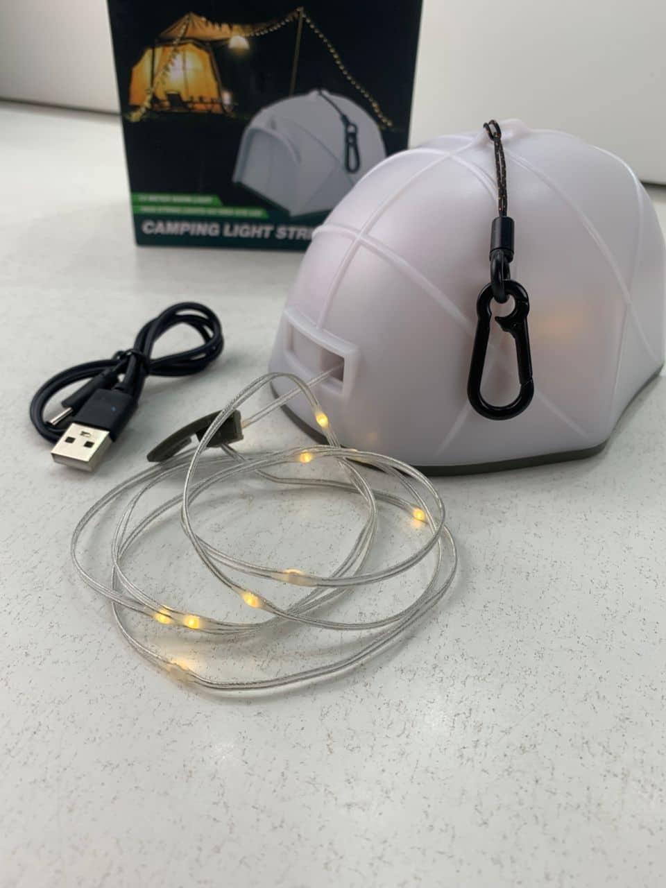 Guirlande lumineuse LED en forme de tente portable rechargeable pour camping – مصباح تخييم على شكل خيمة - Camping et Randonnée - صورة 9