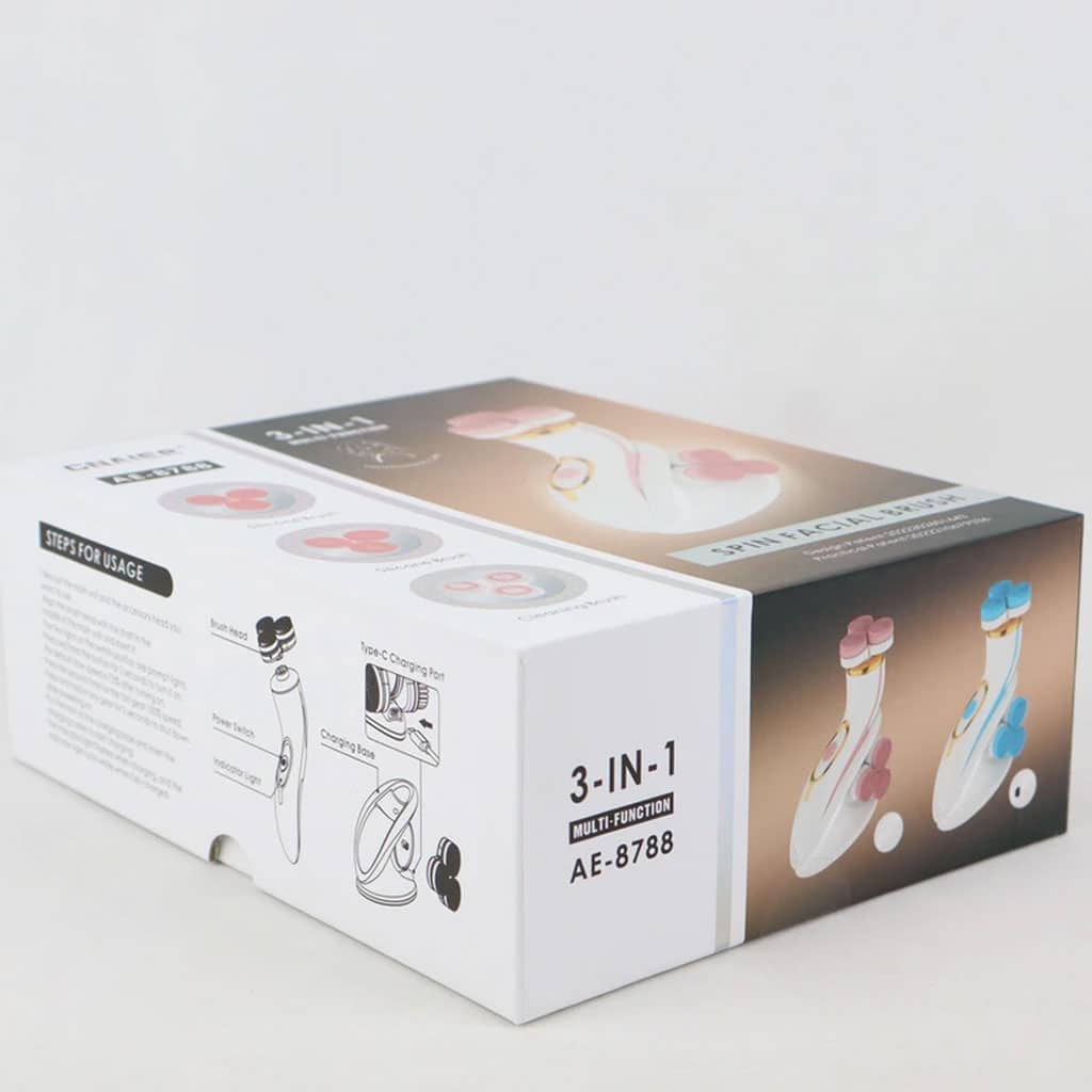 Brosse Nettoyante Électrique Cnaier AE-8788 3 Têtes Rotatives Recharge USB – جهاز تنظيف البشرة بعمق - Soins et Beauté - صورة 6