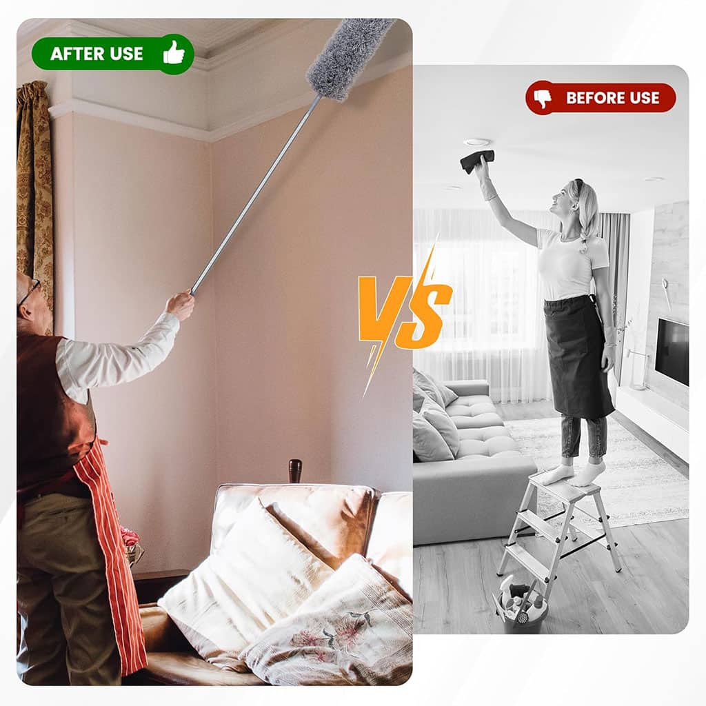 Plumeau télescopique Lavable en Microfibre – أداة تنظيف في الزوايا البعيدة - Maison - صورة 5