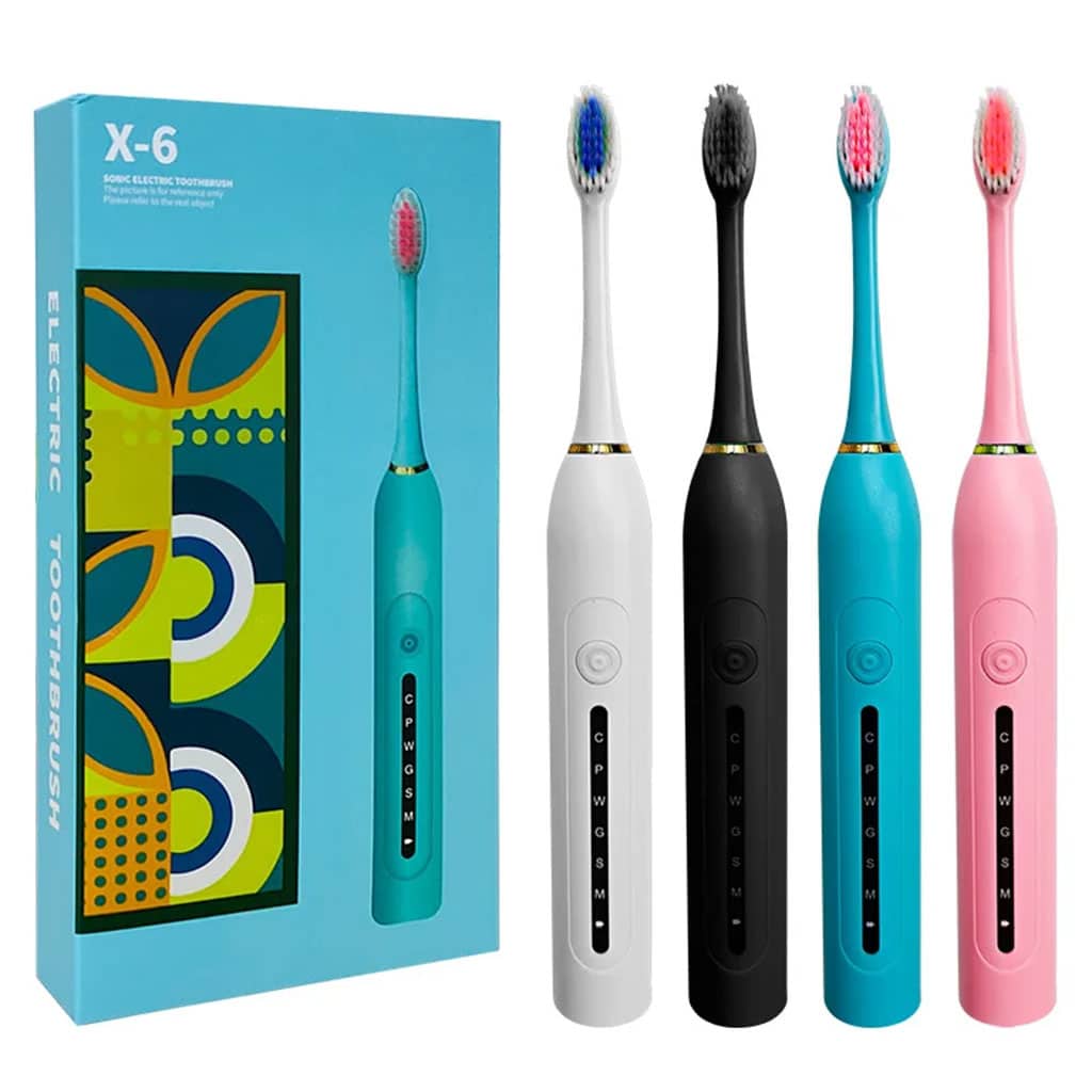 Brosse à Dents Électrique 4 Têtes Incluses Rechargeable et Étanche IPX7 – فرشاة أسنان كهربائية بأربعة رؤوس - Soins et Beauté - صورة 4