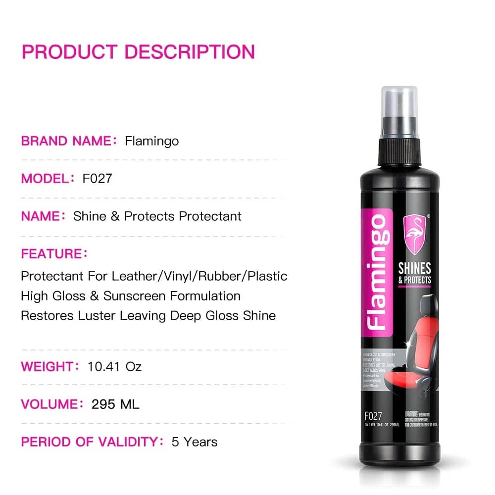FLAMINGO Brillance ET Protection Intérieure pour Voitures 295 ml – منظف مقاعد الجلدية للسيارات - Accessoires Auto/Moto - صورة 7