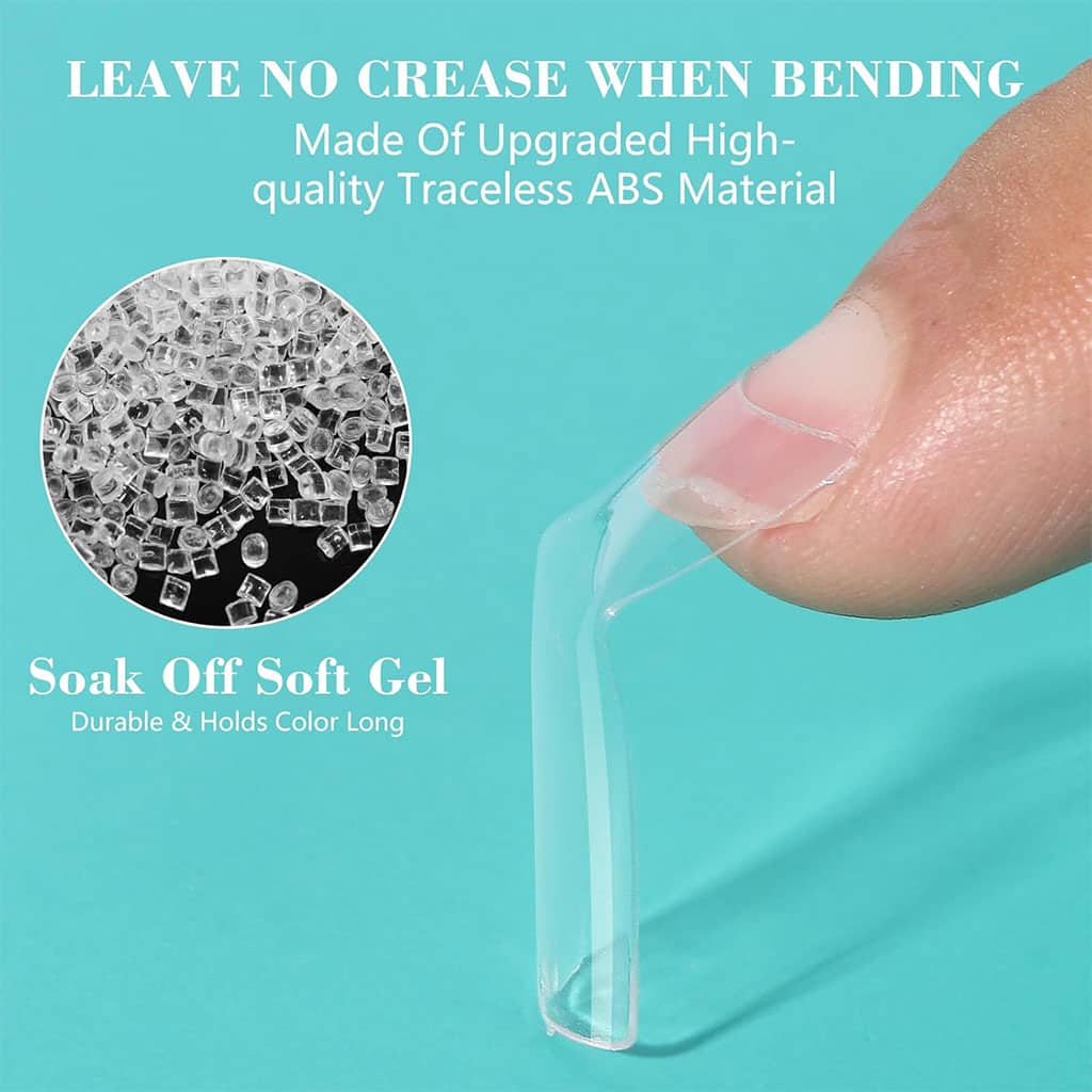 100PCS faux ongles carrés transparents professionnels en acrylique – طقم أظافر صناعية - Soins et Beauté - صورة 4