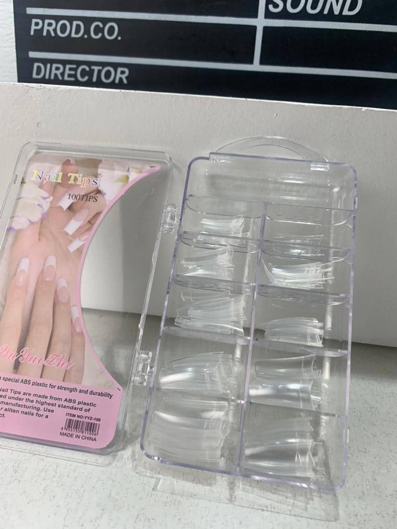 100PCS faux ongles carrés transparents professionnels en acrylique – طقم أظافر صناعية - Soins et Beauté - صورة 7