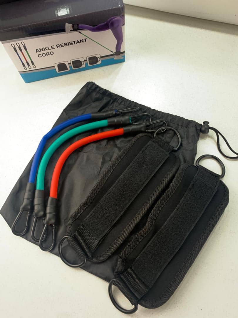 Bandes de résistance pour les jambes avec sangle de cheville 5Pcs – طقم أشرطة تدريب قابلة للتمدد - Sport - صورة 8