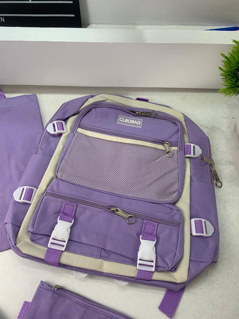 Ensemble de sacs d’école Kawai pour adolescents 4Pcs V3 CLBD Mauve – محفظة 4 قطع كاواي بنفسجي - Sac à dos et Mode - صورة 6