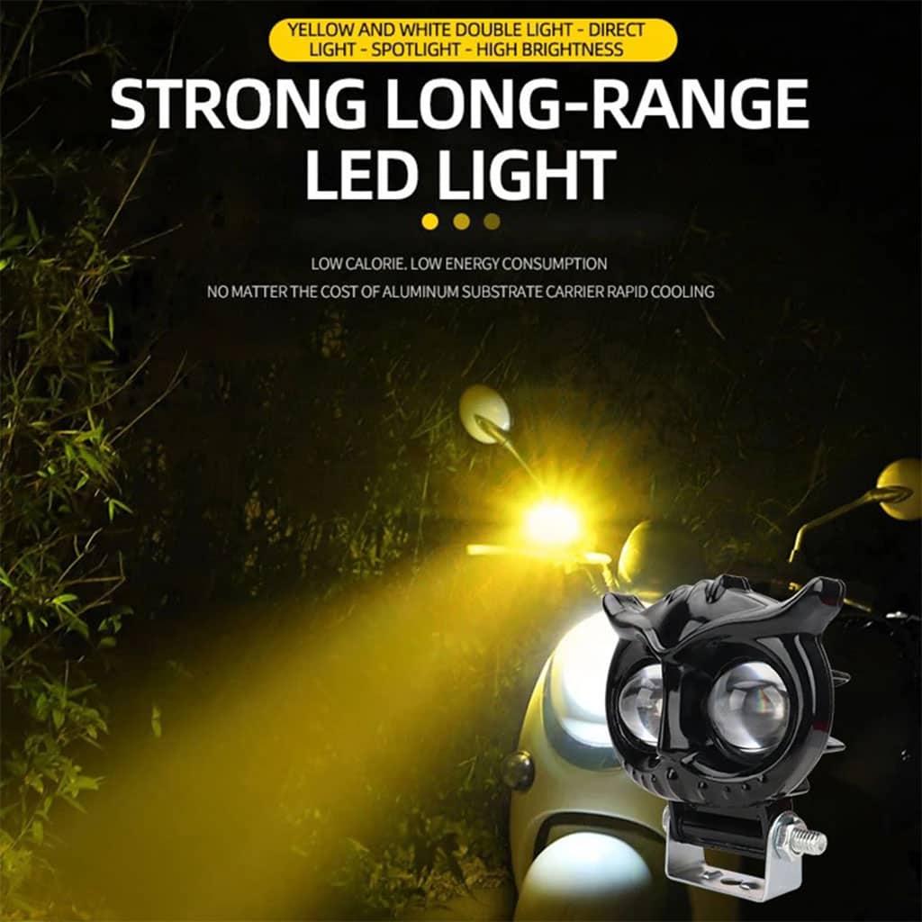 Lumière de hibou antibrouillard LED pour la moto 1Pcs – مصباح دراجات نارية عالي السطوع - Accessoires Auto/Moto - صورة 2