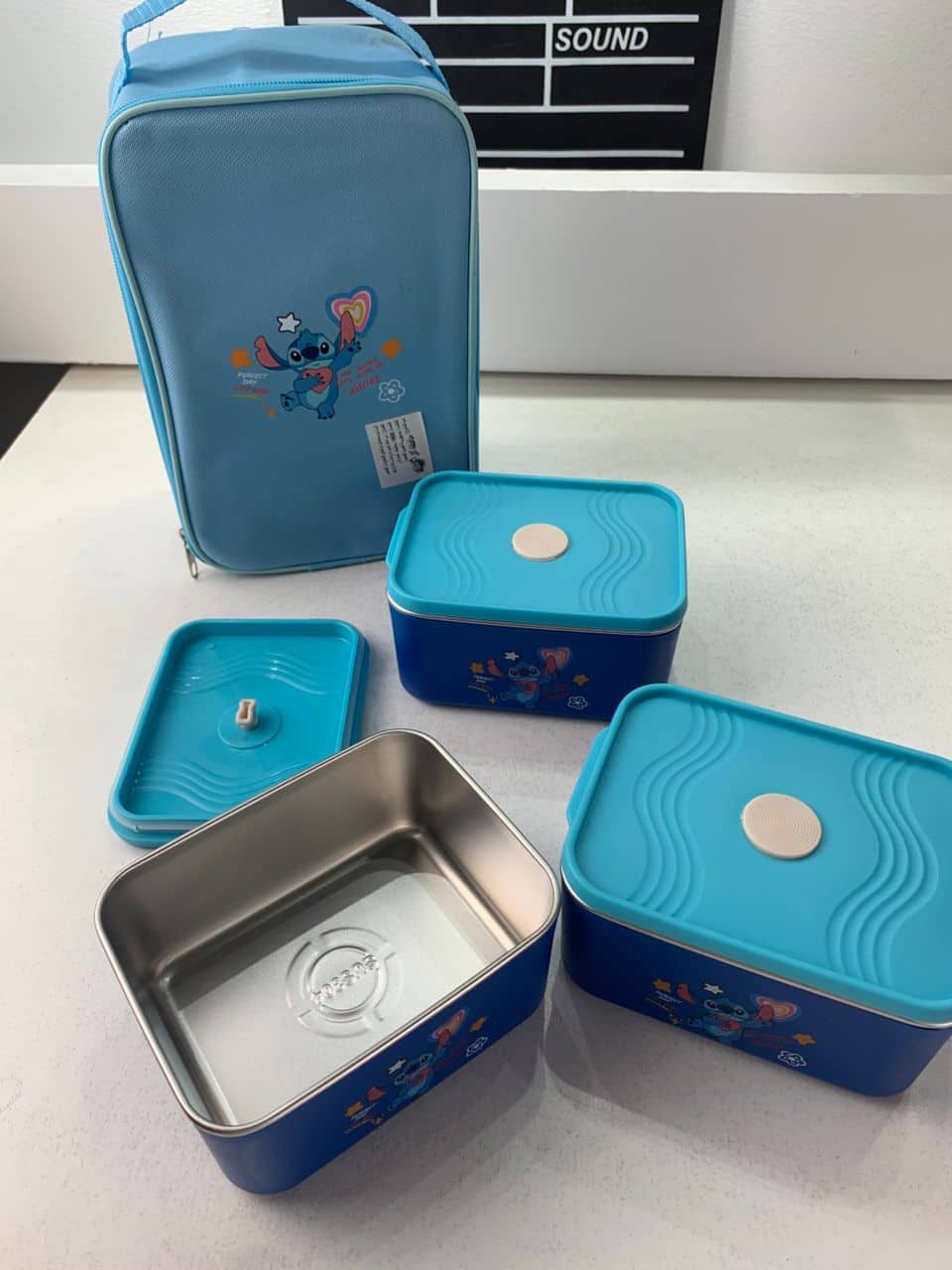 Lunch Box avec Sac Isotherme Design Cartoon 3 Compartiments Alimentaires – حافظة أطعام للأطفال 3 طبقات - Cuisine - صورة 8