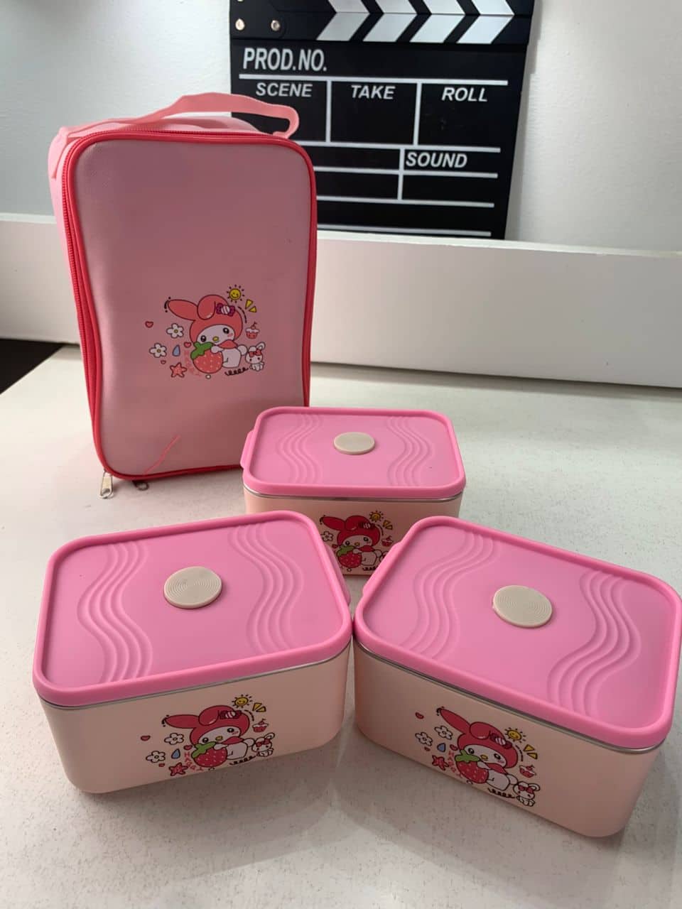 Lunch Box avec Sac Isotherme Design Cartoon 3 Compartiments Alimentaires – حافظة أطعام للأطفال 3 طبقات - Cuisine - صورة 10