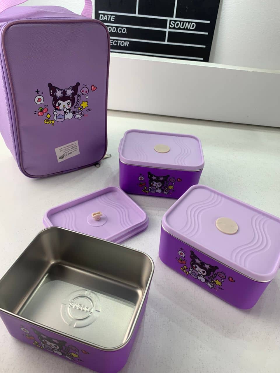 Lunch Box avec Sac Isotherme Design Cartoon 3 Compartiments Alimentaires – حافظة أطعام للأطفال 3 طبقات - Cuisine - صورة 14