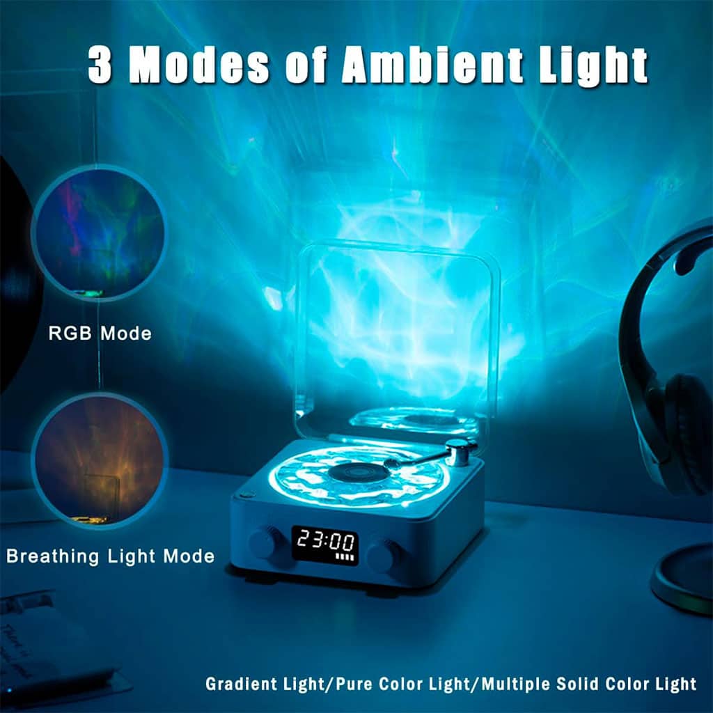 Lecteur Vinyle Sans Fil Bluetooth avec Effet Lumineux RVB – مكبر صوت بلوتوث - Électronique - صورة 2