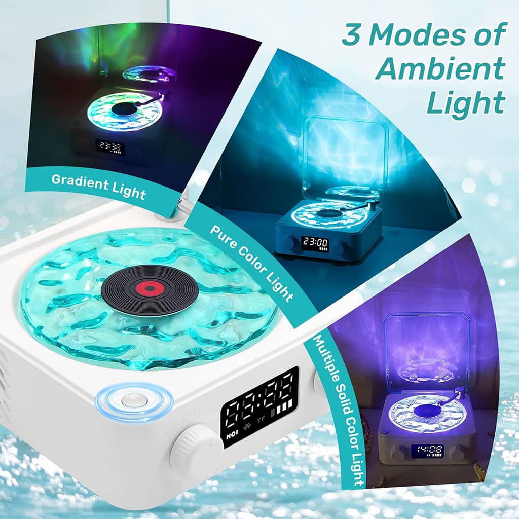 Lecteur Vinyle Sans Fil Bluetooth avec Effet Lumineux RVB – مكبر صوت بلوتوث - Électronique - صورة 3
