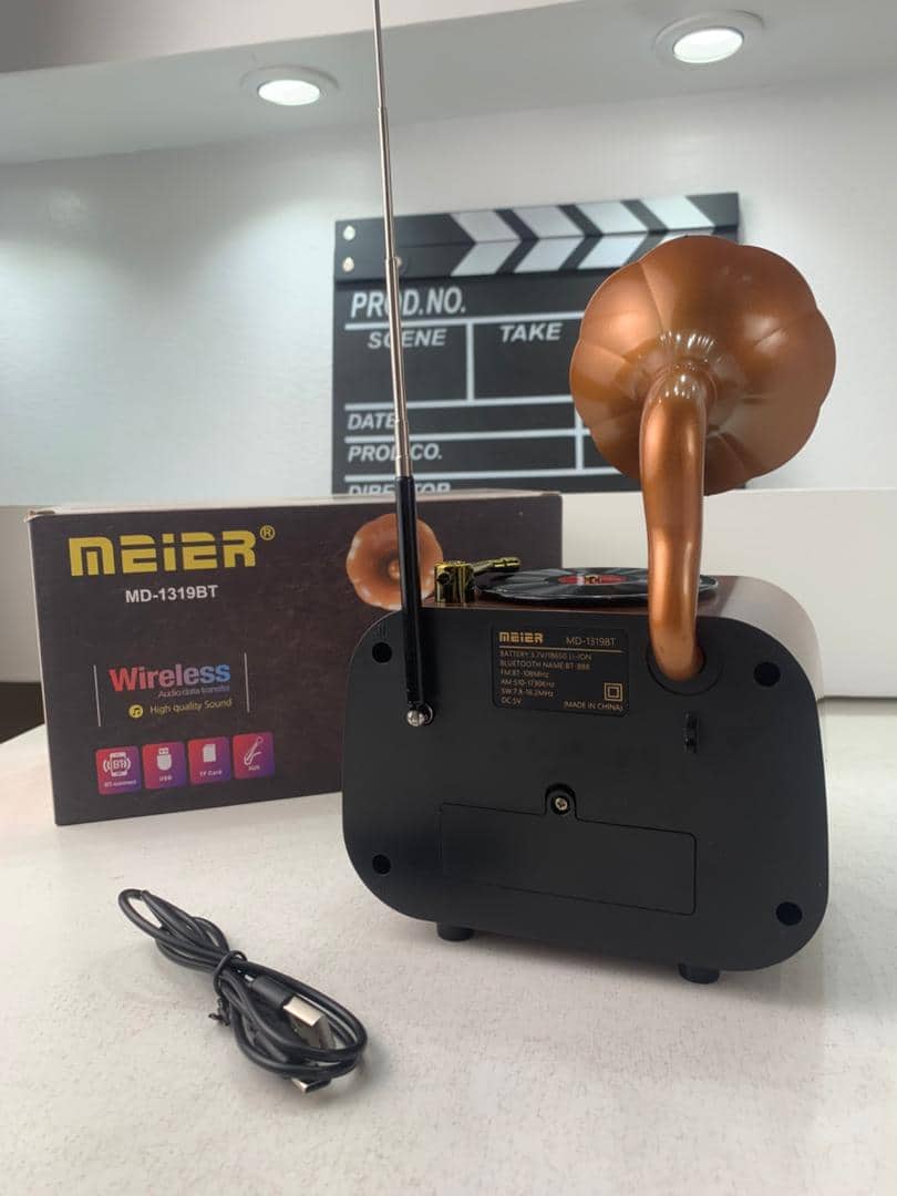 Radio rétro sans fil Bluetooth FM AM SW avec USB TF MD-1319BT – مكبر صوت بلوتوث على شكل راديو - Décoration - صورة 11