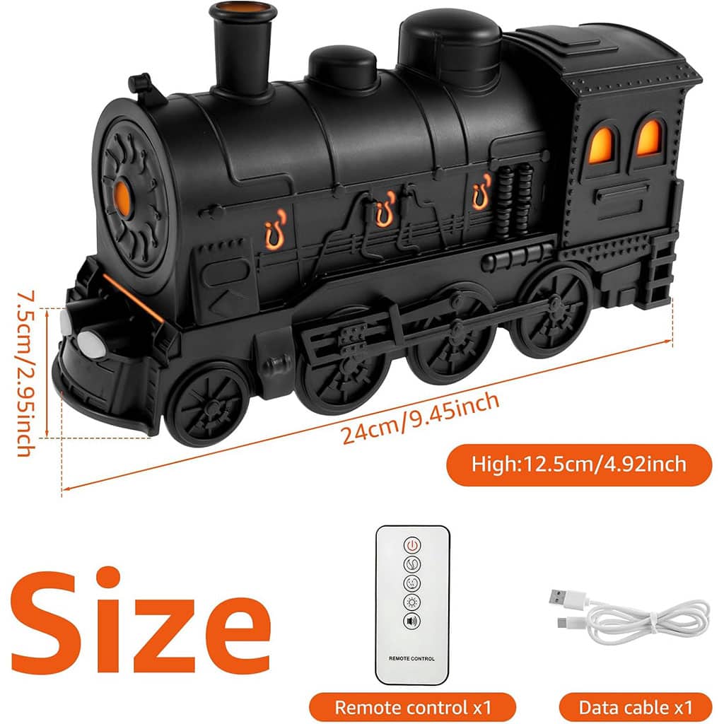 Train Diffuseur D Huiles Essentielles et Humidificateur Ultra-Silencieux de 300ml – معطر جو على شكل قطار - Décoration - صورة 6