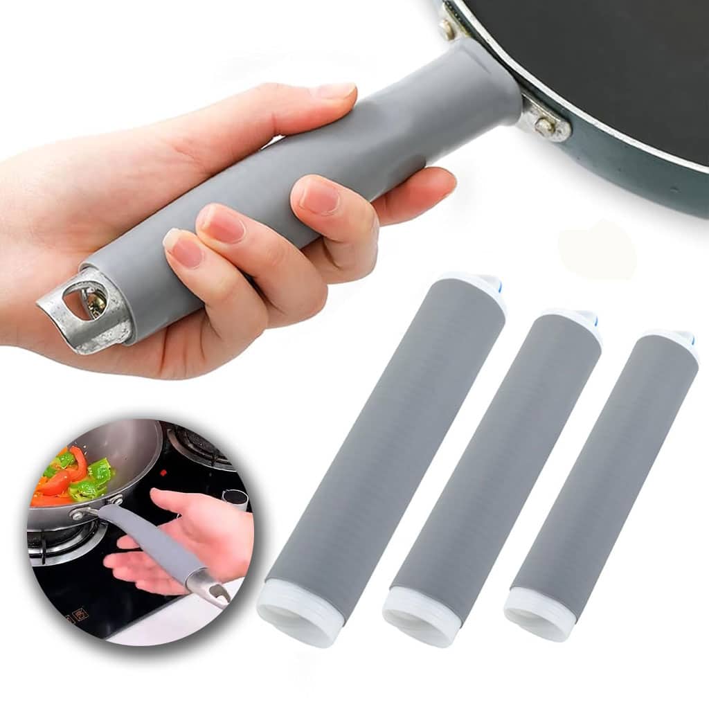 Couvercle de poignée de casserole 3PCS en silicone résistant à la chaleur – غطاء مقبض المقلاة مضاد للحرارة - Cuisine - صورة 7