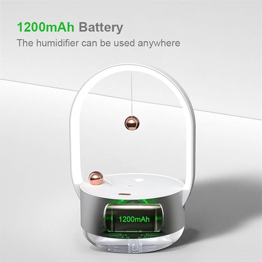 Humidificateur à brume de 350 ml portatifs avec veilleuse rechargeable USB – معطر جو مع مصباح 2في1 - Décoration - صورة 5