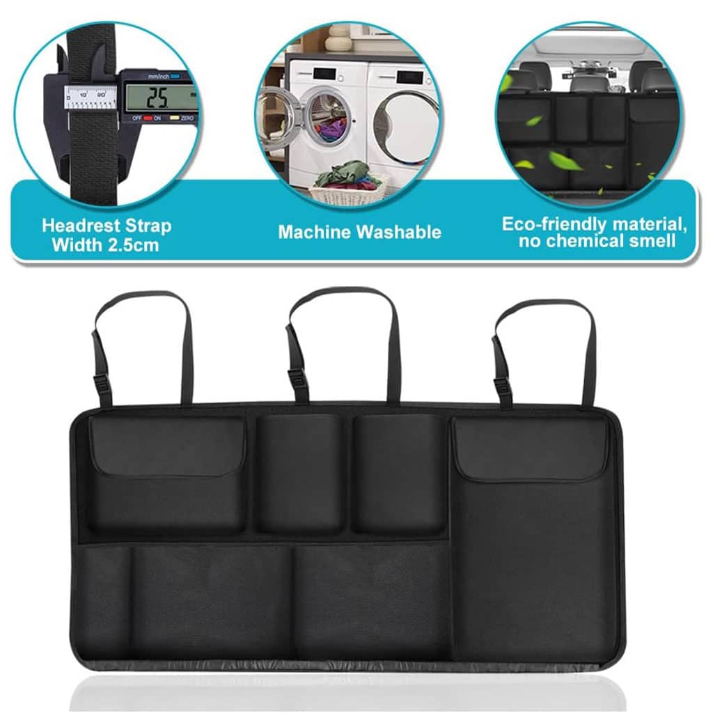 Organiseur de coffre grande capacité multi-poches pour banquette arrière – منظم أغراض صندوق السيارة - Accessoires Auto/Moto - صورة 2