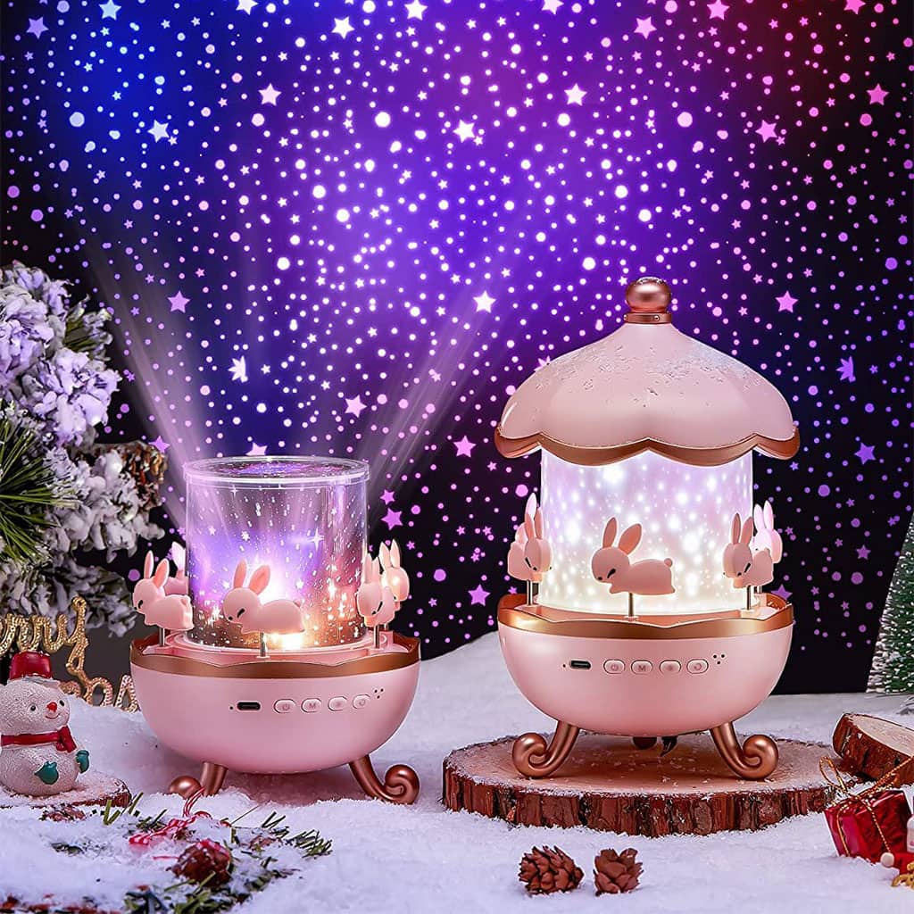 Projecteur ciel étoilé lapins rotation à 360° pour chambre d’enfants – جهاز تنويم الأطفال برسومات ملونة - Électronique - صورة 4