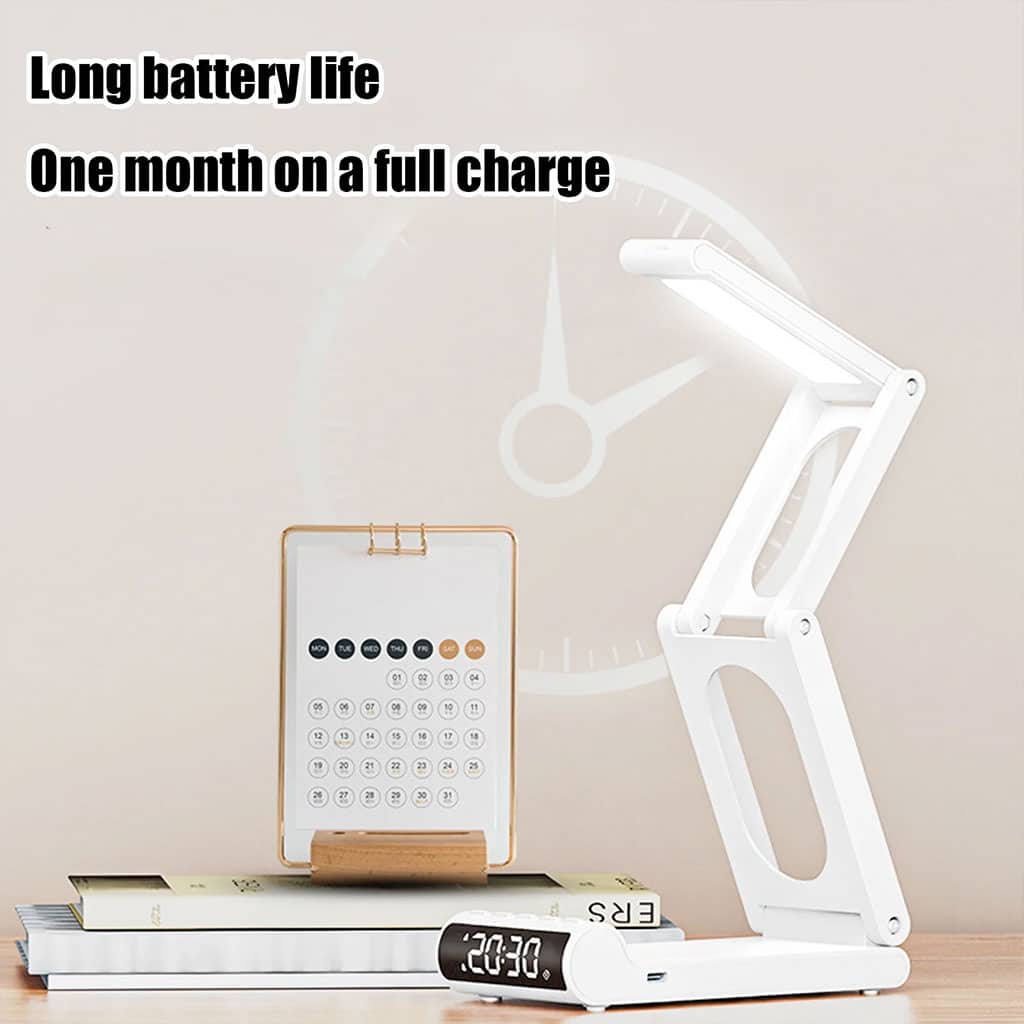 Lampe de bureau rechargeable sans fil avec réveil LED et power bank 5000 mAh – مصباح مكتب ومصباح مع شاحن متنقل - Électronique - صورة 4