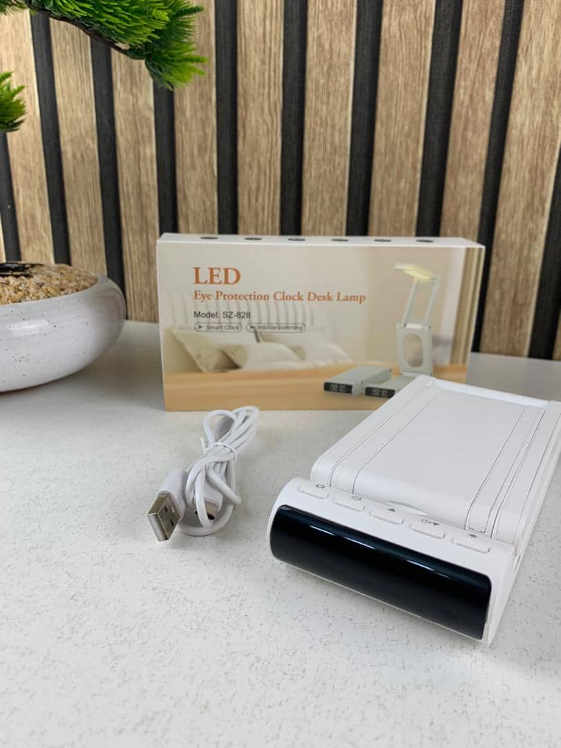 Lampe de bureau rechargeable sans fil avec réveil LED et power bank 5000 mAh – مصباح مكتب ومصباح مع شاحن متنقل - Électronique - صورة 9