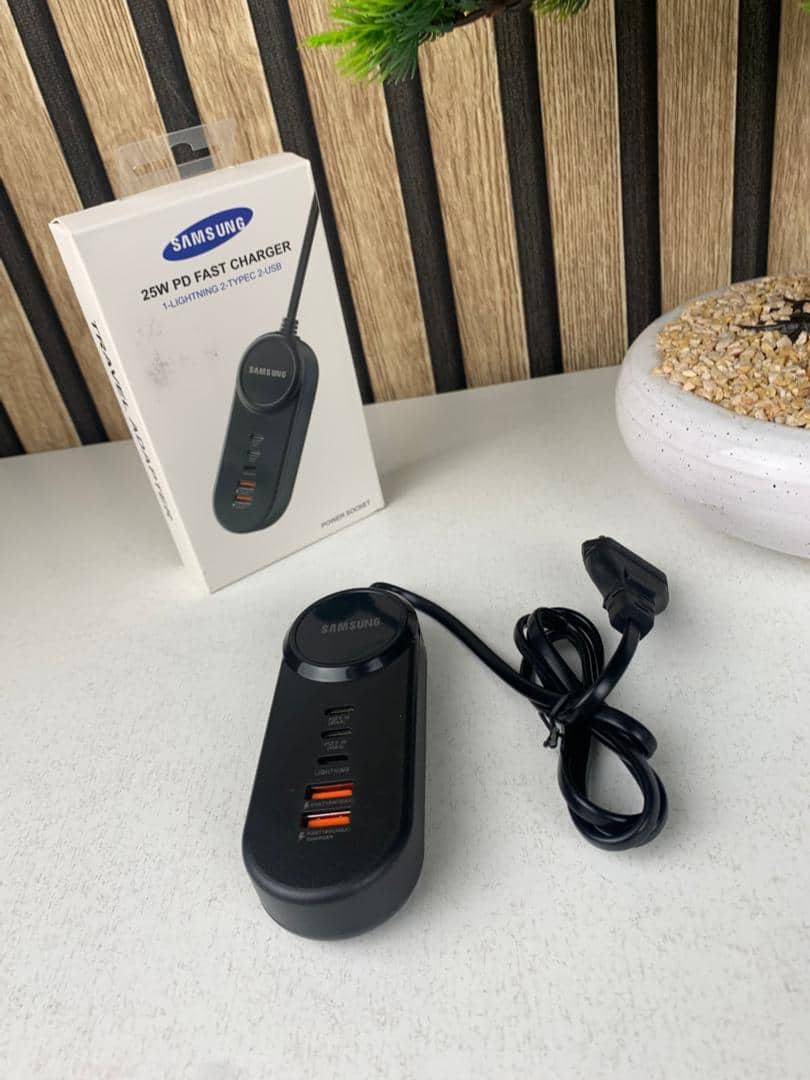Power Socket Charge rapide Samsung, 25 W 5 Ports Type-C USB Lightning – مقبس شحن سريع سامسونغ - Électronique - صورة 4