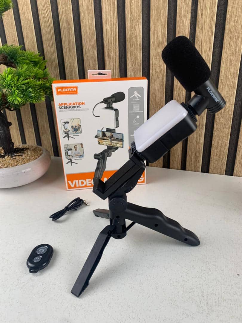 Kit d’enregistrement vidéo pour smartphone et appareil photo avec microphone à LED intégré – طقم تصورير إحترافي مع ميكروفون وإضاءة مدمجة - Électronique - صورة 9