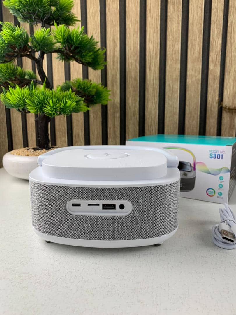 Haut Parleur Bluetooth Portable S301 à LED RGB chargement sans fil 15W – مكبر صوت بلوتوث وشاحن لاسلكي 2في1 - Électronique - صورة 9