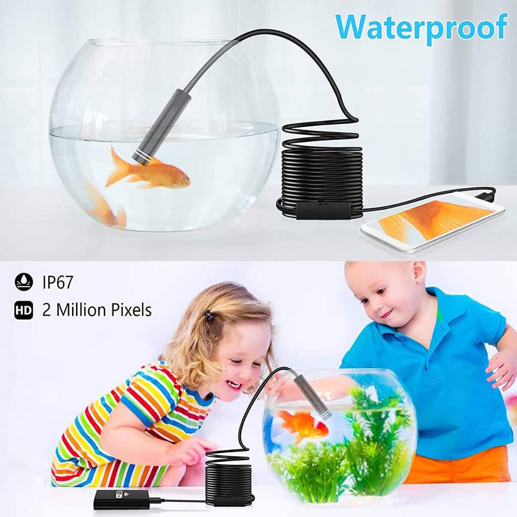 Endoscope WiFi Caméra d’inspection sans Fil 8 mm 6 LED réglables pour Smartphone – كاميرة للمناطق الضيقة - Électronique - صورة 3