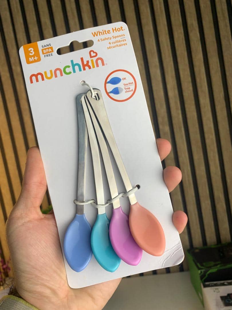 Pack 4Pcs Cuillère Bébé White Hot Thermosensible – طقم ملاعق لتغذية الأطفال مستشعرة للحرارة - Maternité - صورة 8
