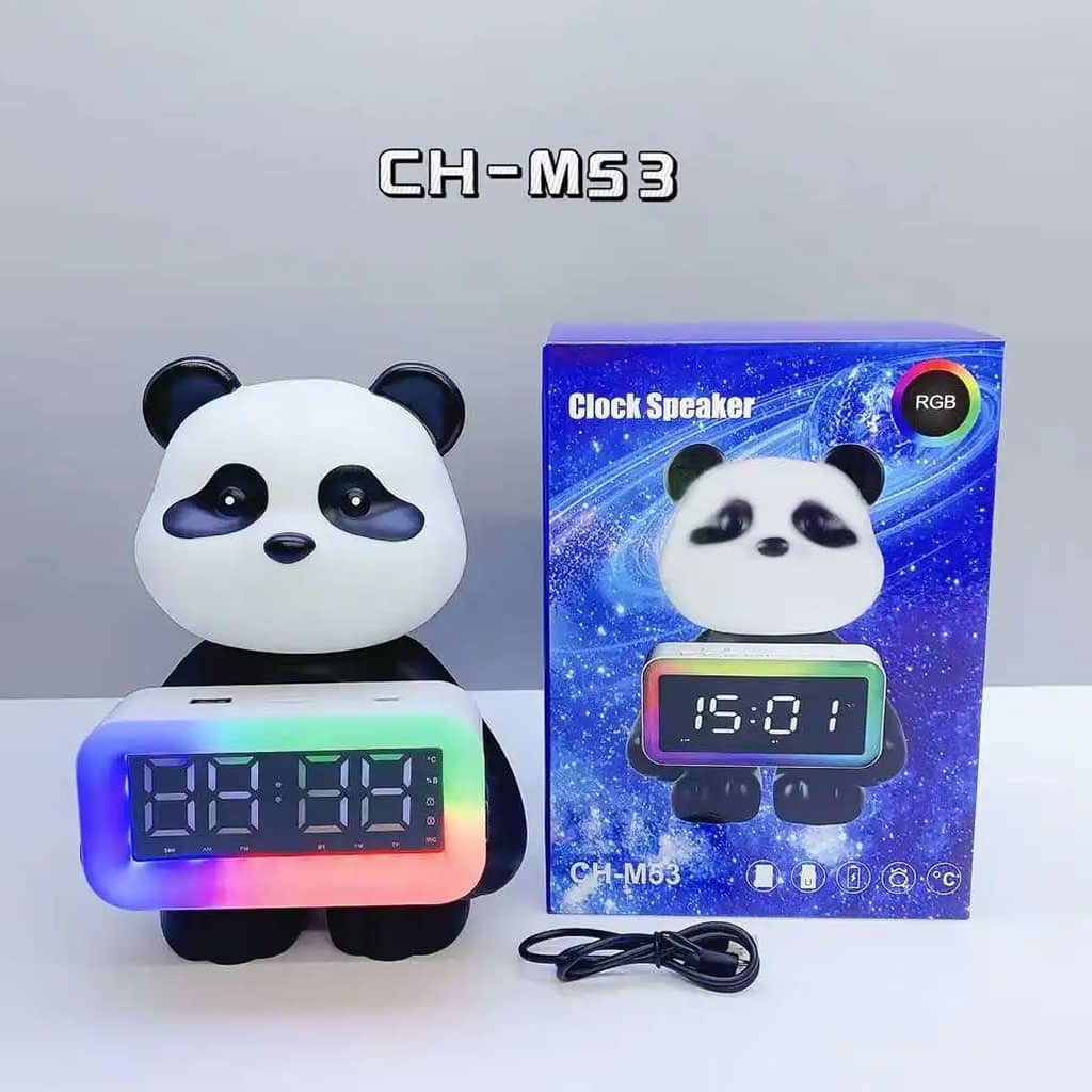 Enceinte Bluetooth Panda et Réveil Numérique RGB CH-M53 – مكبر صوت وساعة منبه - Électronique - صورة 3