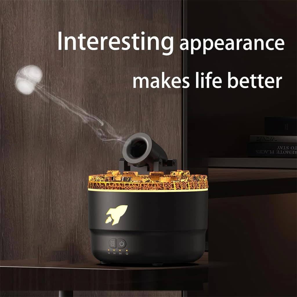 Humidificateur d’arôme à canon avec lumières LED colorées – معطر جو يضفي ديكور رائع في منزلك - Décoration - صورة 4