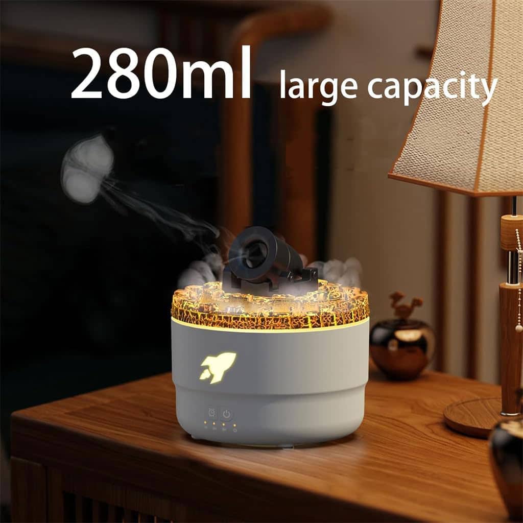 Humidificateur d’arôme à canon avec lumières LED colorées – معطر جو يضفي ديكور رائع في منزلك - Décoration - صورة 5