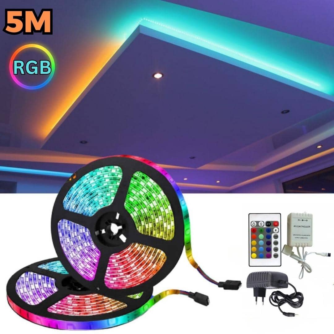 5M Bandes LED RGB  12V pour éclairage intérieur et extérieur
