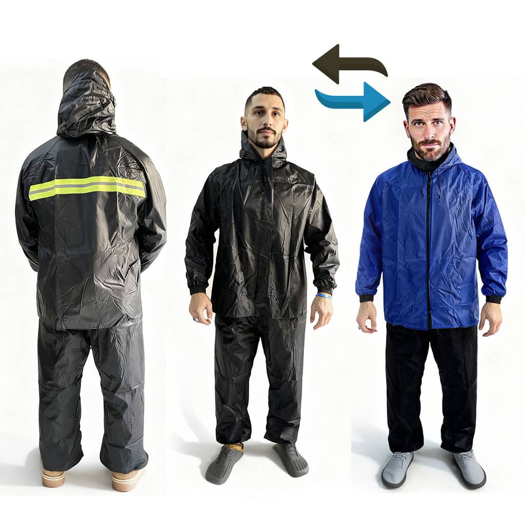 Ensemble De Pluie Imperméable Veste Et Pantalon avec Doublure Intérieure V2 – بدلة مقاومة للماء سميكة