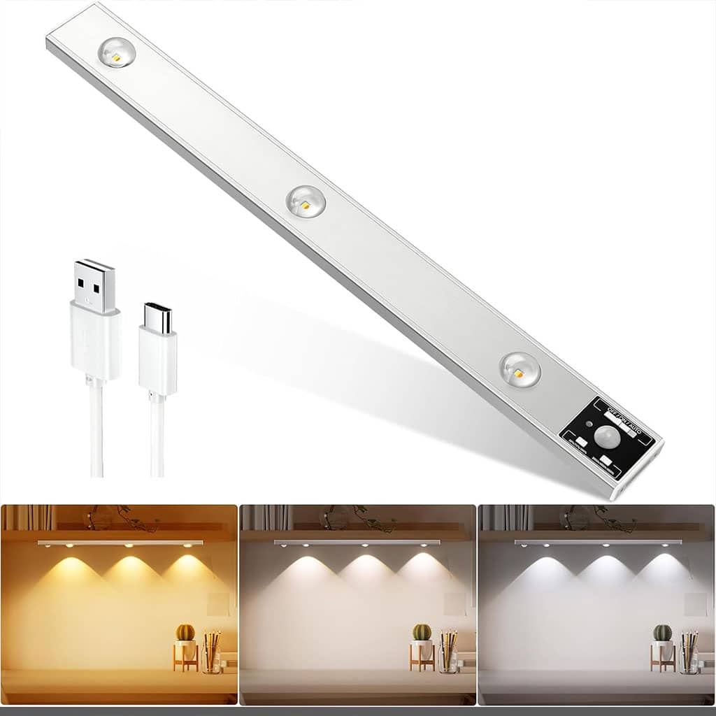 Lampe LED Rechargeable avec Détecteur De Mouvement Intérieur 3 Modes 40CM – مصباح مناطق ضيقة بعدة أوضاع - Décoration - صورة 5