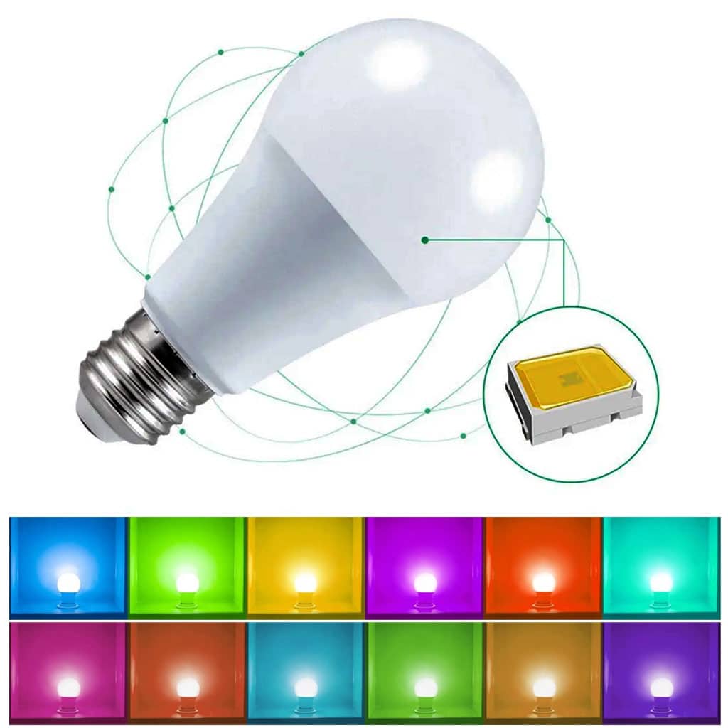 Ampoule LED RGBW E27 à intensité variable 16 couleurs – مصباح بأضواء ملونة - Électronique - صورة 2