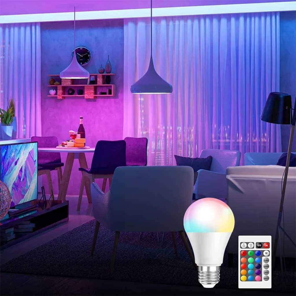 Ampoule LED RGBW E27 à intensité variable 16 couleurs – مصباح بأضواء ملونة - Électronique - صورة 5
