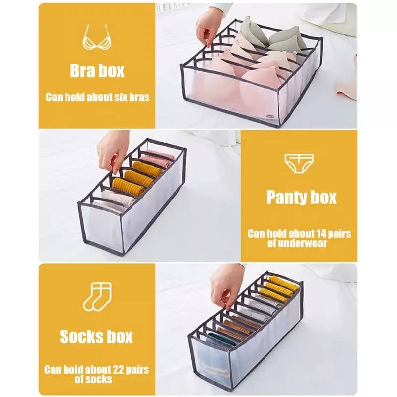Organisateur de Sous-Vêtement Transparent 3PCS dans Tiroirs - Maison - صورة 2