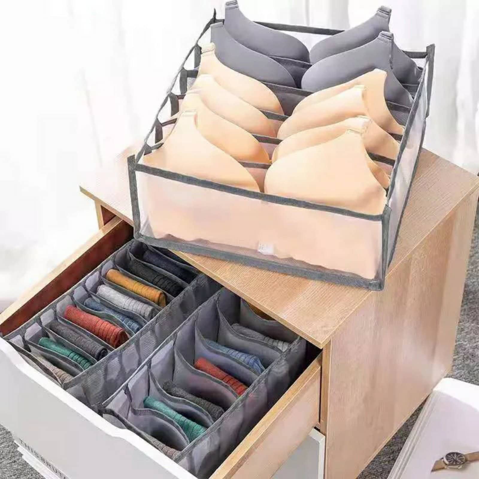 Organisateur de Sous-Vêtement Transparent 3PCS dans Tiroirs - Maison - صورة 4