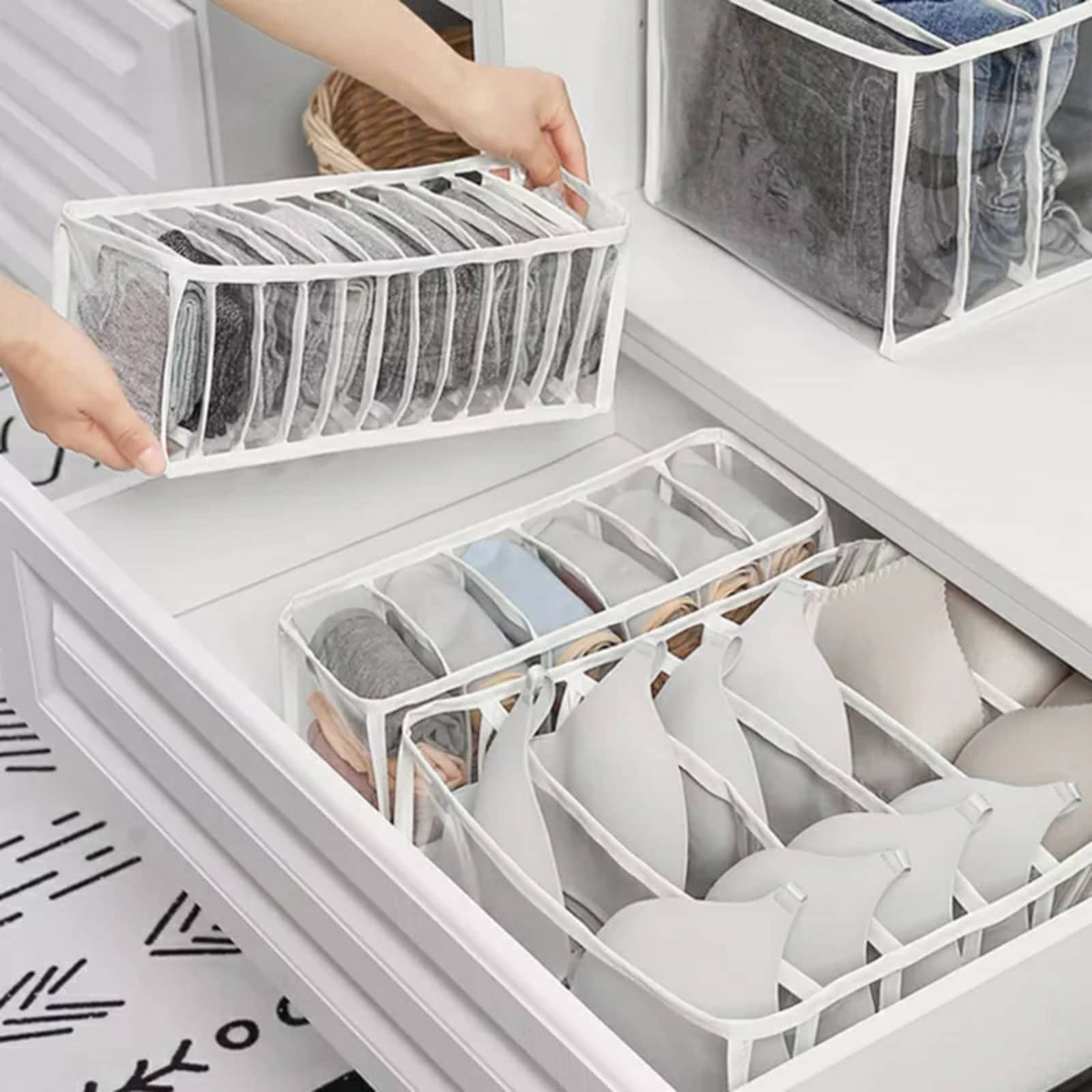 Organisateur de Sous-Vêtement Transparent 3PCS dans Tiroirs - Maison - صورة 7