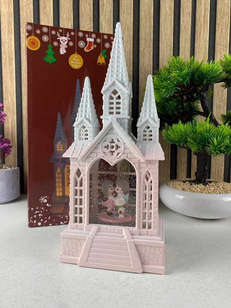 Château à neige lumineux avec paillettes tourbillonnantes – ديكور قلعة الثلج - Décoration - صورة 3