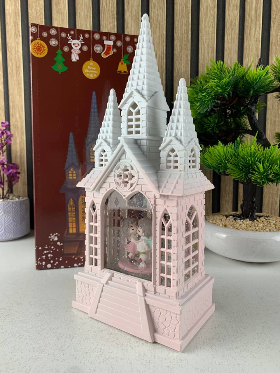 Château à neige lumineux avec paillettes tourbillonnantes – ديكور قلعة الثلج - Décoration - صورة 5